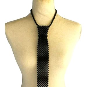 Pearl Neck Tie Necklace Set